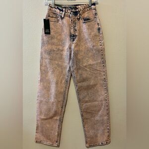 Wild Fable NWT 90s Relaxed Straight Size 0 Blue Denim & Bubblegum Pink Jeans